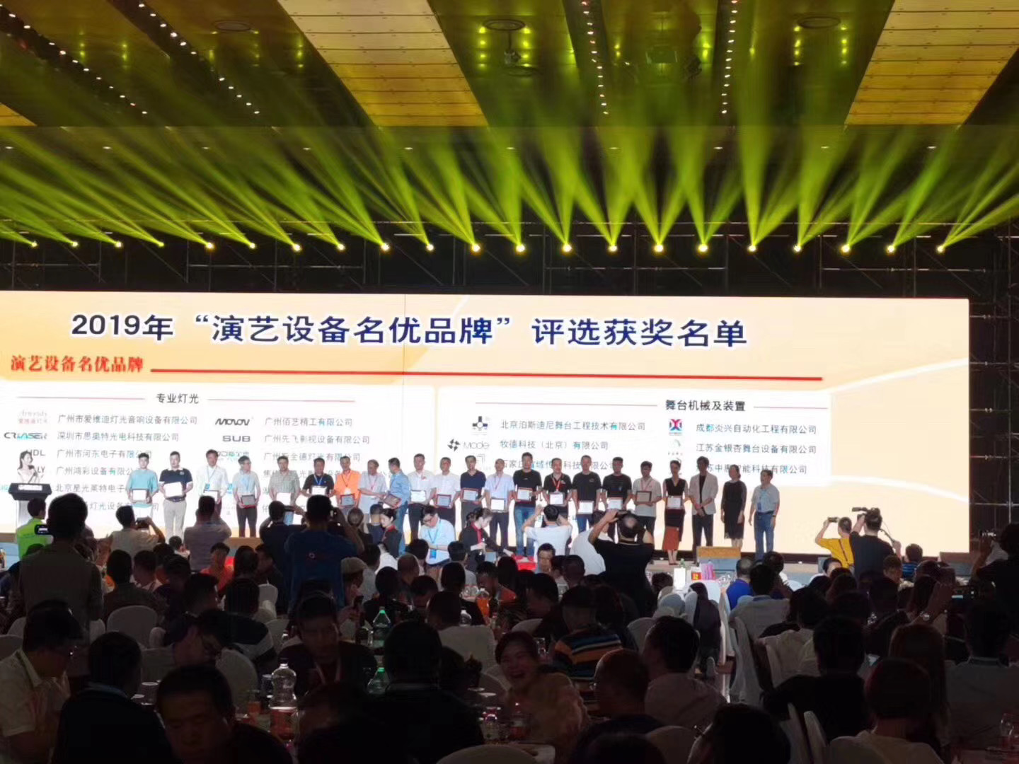 我司獲2019年“演藝設備名優(yōu)品牌” 舞臺機械及裝置獎 